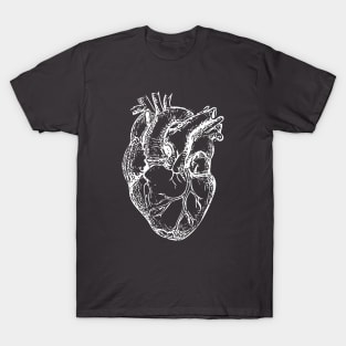 White Anatomical Heart T-Shirt